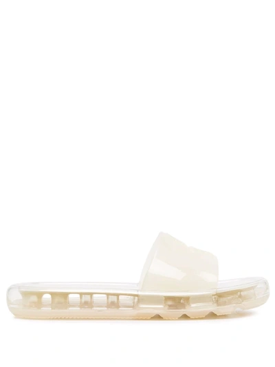 Shop Tory Burch Transparent Sole Slides In Weiss