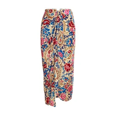 Shop Isabel Marant Breena Long Skirt In Multicolor