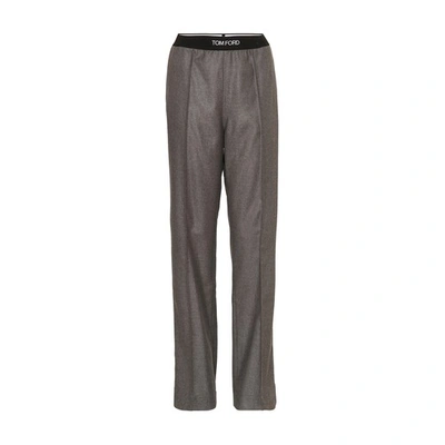 Shop Tom Ford Tailoring Cashmere Pants In Grey White