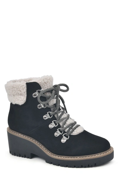 Shop White Mountain Dynamite Faux Shearling Lined Bootie In Black/fabric