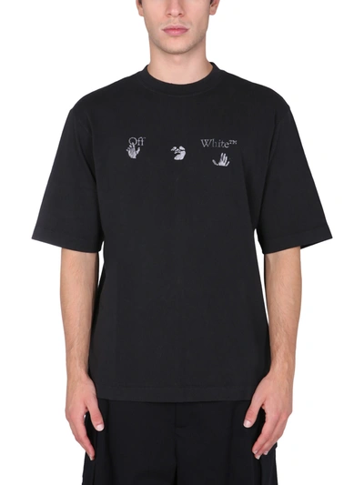 Shop Off-white T-shirt With Logo In Nero
