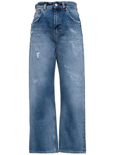Shop Mauro Grifoni Wide Blue Denim Leg Jeans