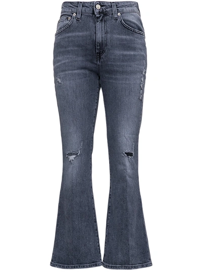 Shop Mauro Grifoni Grey Denim Jeans With Flared Bottom