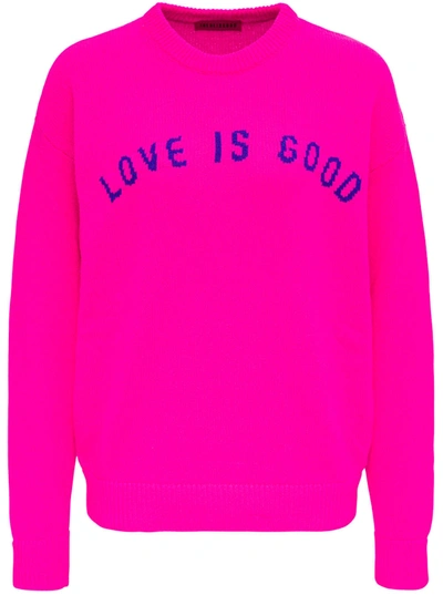 Shop Ireneisgood Love Is Good Pink Wool Blend Sweater In Fuxia
