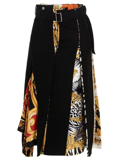 Shop Junya Watanabe X Versace Iconic Print Project Skirt In Black