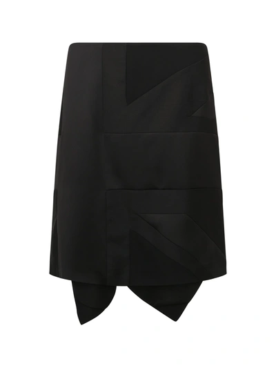 Shop Burberry Draped Skirt In Black