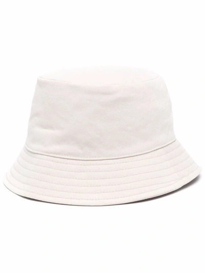 Shop Isabel Marant Embroidered Logo Bucket Hat In Nude