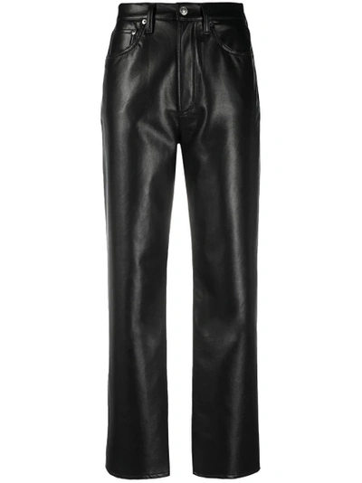 Shop Agolde Recycled Leather 90's Pants Detox Black