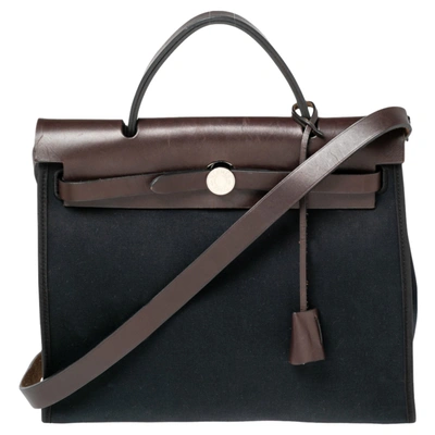 Hermes Black/Cacao Canvas and Leather Herbag Zip 31 Bag – STYLISHTOP