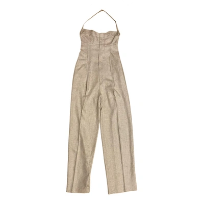 Pre-owned Jacquemus L'annã©e 97 Linen Jumpsuit In Beige