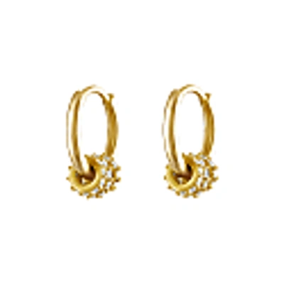 Olivia Le Emma Convertible Pave Gold Hoop Earrings - Silver In Hoop