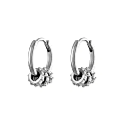 Olivia Le Emma Convertible Pave Gold Hoop Earrings - Silver In Hoop