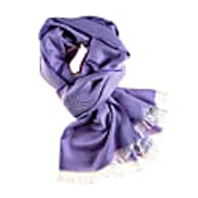Kinalba Marquee Lilac Herringbone Cashmere And Silk Stole In Silk