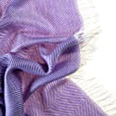 Kinalba Marquee Lilac Herringbone Cashmere And Silk Stole In Silk