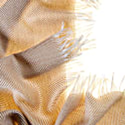 Kinalba Marquee Warm Camel Herringbone Cashmere And Silk Stole In Silk