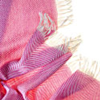Kinalba Marquee Lipstick Pink Herringbone Cashmere And Silk Stole In Silk