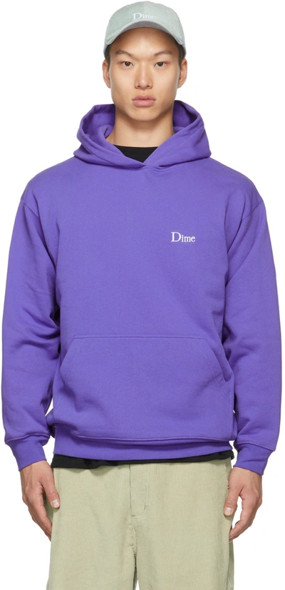 Dime Classic Small Logo Hoodie In Iris | ModeSens