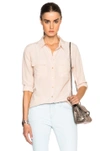 Equipment Short Sleeve Slim Signature Blouse In Nude