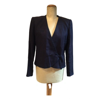 Pre-owned Valentino Linen Short Vest In Blue