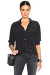 Equipment Signature Slim-fit Silk Shirt In True Black