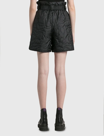 Shop Ganni Quilted Recycled Paper-bag Shorts In Black