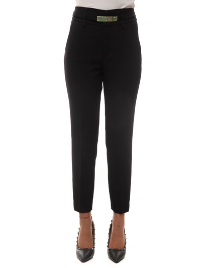 Shop Liu •jo High Waisted Trousers Black Polyester Woman