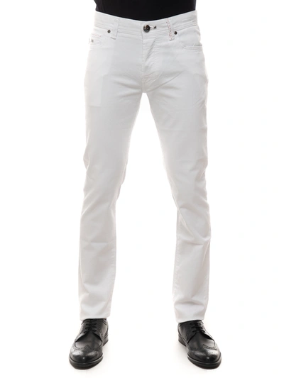 Shop Tramarossa 5 Pocket Denim Jeans White Cotton Man
