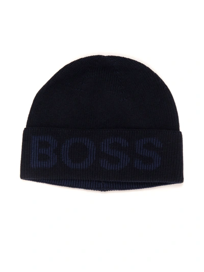 Shop Hugo Boss Nebbiolino Rib Hat In Blue
