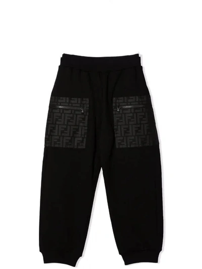 Shop Fendi Sweatpants With Ff Print In Black
