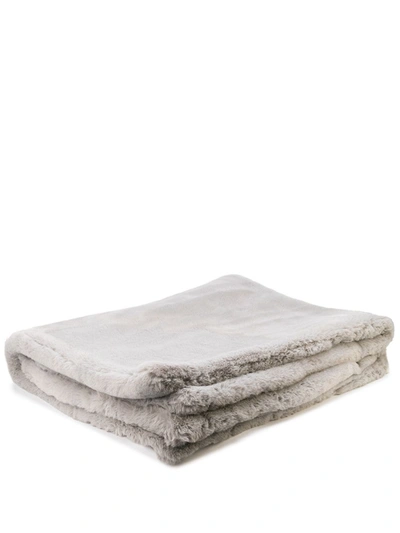 Shop Apparis Brady Faux-fur Blanket In Grau