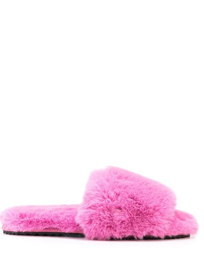 Shop Apparis Diana Faux-fur Slippers In Rosa