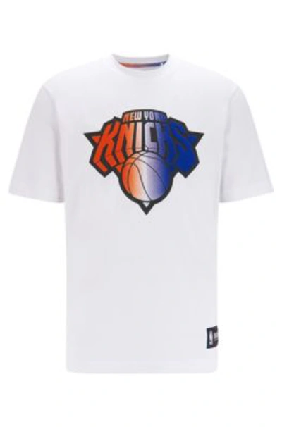 Shop Hugo Boss Boss & Nba T-shirt With Team Logo- White Men's T-shirts Size 2xl