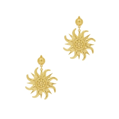 Shop Soru Jewellery Solare 18kt Gold-plated Drop Earrings