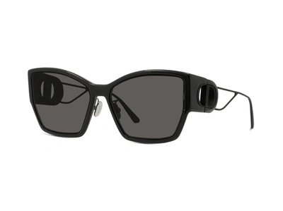 Shop Dior 30montaigne S2u Black Rectangular Sunglasses