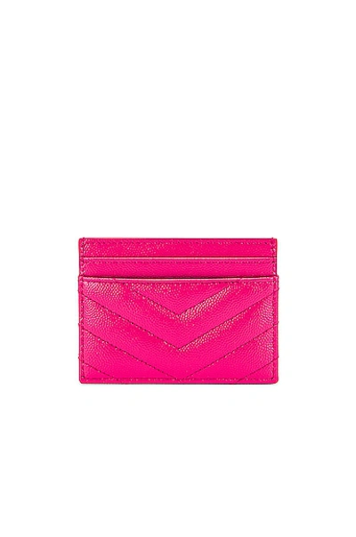 Shop Saint Laurent Monogramme Card Case In Fuchsia