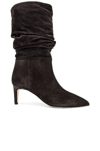 Shop Paris Texas Suede 60 Slouchy Boot In Off Black