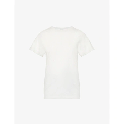 Shop Totême Scoop-neck Organic Cotton T-shirt In Off White