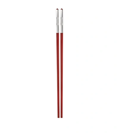 Shop Christofle Silver-plated Uni Chinese Chopsticks In Red