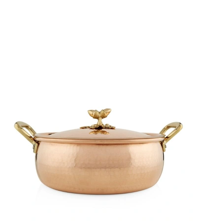 Shop Ruffoni Historia Hammered Copper Braiser Pan With Lid (28cm) In Gold