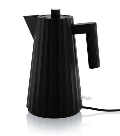 Shop Alessi Plissé Electric Kettle In Black