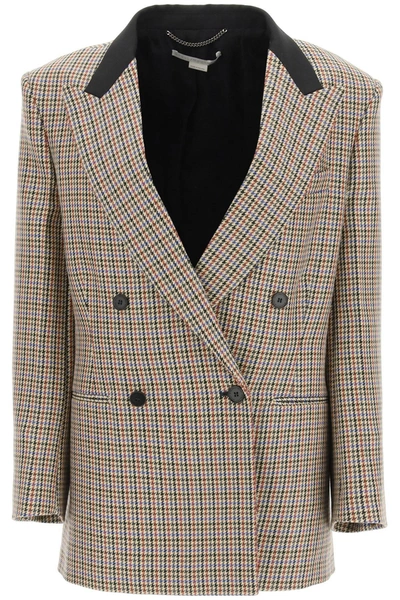 Shop Stella Mccartney Meya Jacket In Houndstooth Wool In Mixed Colours