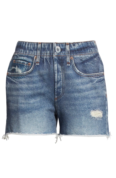 Shop Rag & Bone Miramar Faux Jeans Knit Shorts In Glasshill