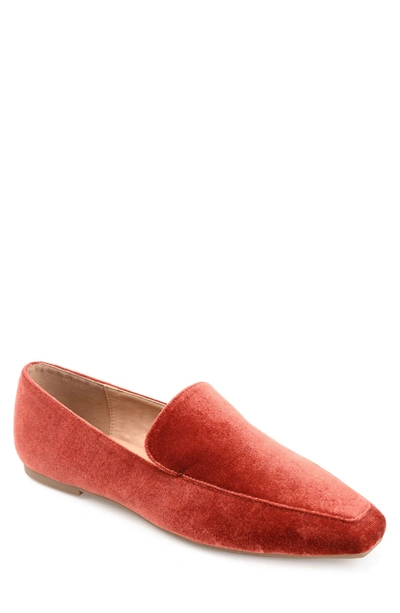 Shop Journee Collection Tru Comfort Foam Silas Velvet Loafer In Rust