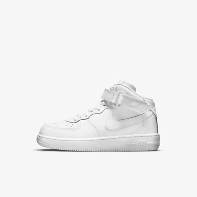 Shop Nike Force 1 Mid Le Little Kids' Shoes In White