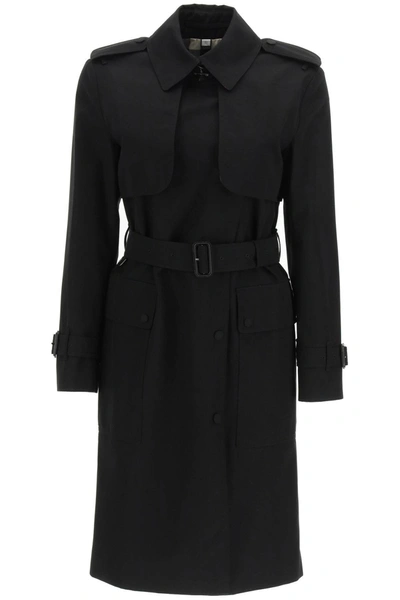 Shop Burberry Sandridge Trench Coat In Black
