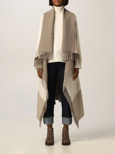 Shop Lorena Antoniazzi Coat In Cashmere Blend In Beige