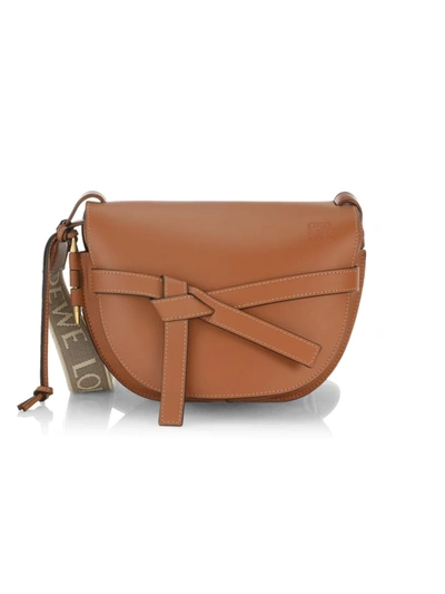 Shop Loewe Women's Small Gate Leather Shoulder Bag In Tan