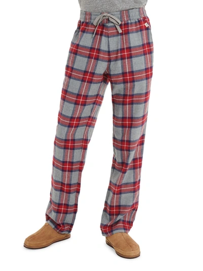 Shop Ugg Men's Steiner 2-piece Pajama Set In Grey Heather Red Plaid