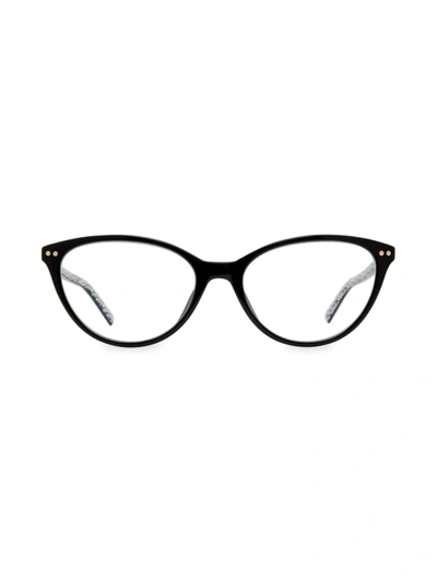 Shop Kate Spade Women's Roanne 54mm Cat Eye Blue Block Eyeglasses In Black