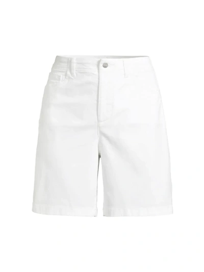 Shop Nydj Women's Stretch Twill Shorts In Optic White